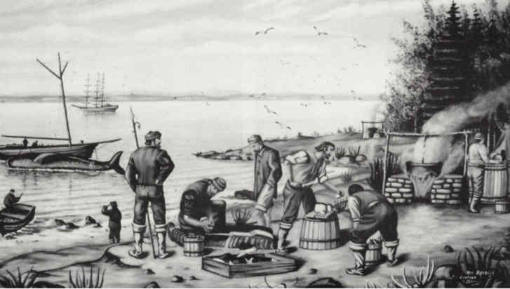 Thérèse Bellemare-Bastrash présentant la courtepointe illustrant l'histoire des Bastrash, descendants de Jean Bastarache/Joannis Basterreche.