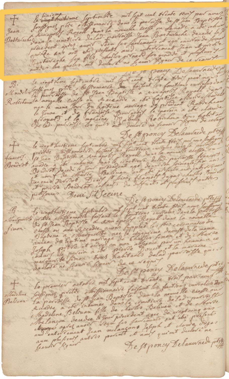 Acte de décès de Jean Bastarache